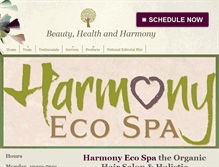 Tablet Screenshot of harmonyecohairspa.com